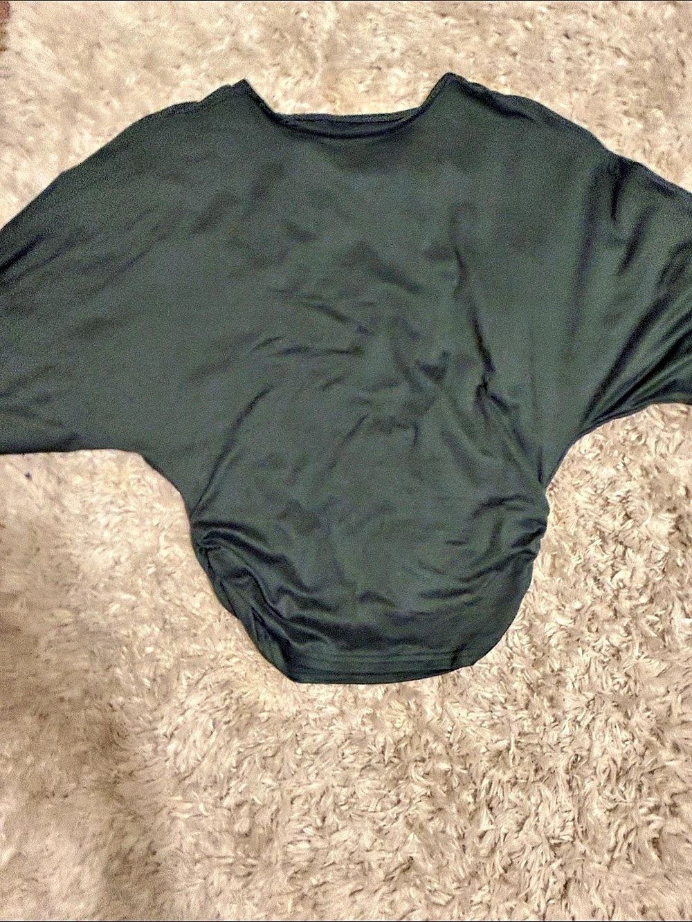 Ruched Green Short Sleeve Top Like New